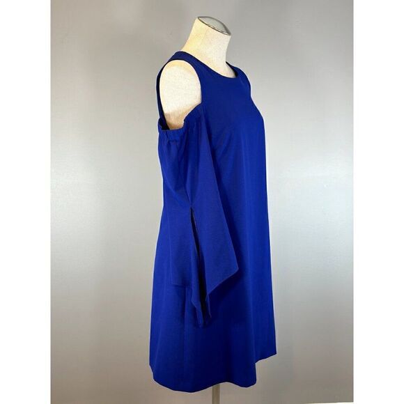 Eliza J Cold Shoulder Shift Dress in Royal Blue Size 12 - Picture 3 of 5